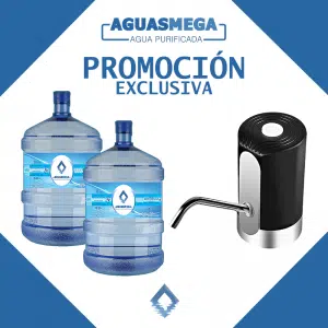 Dispensador de mesa con botellon 10 litros desechable - Aguas Río